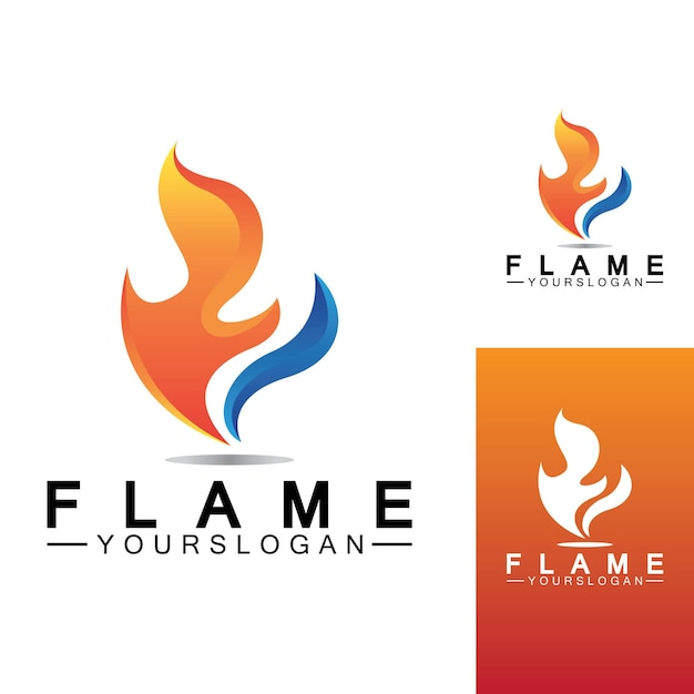 Fire flame logo icon vector design template