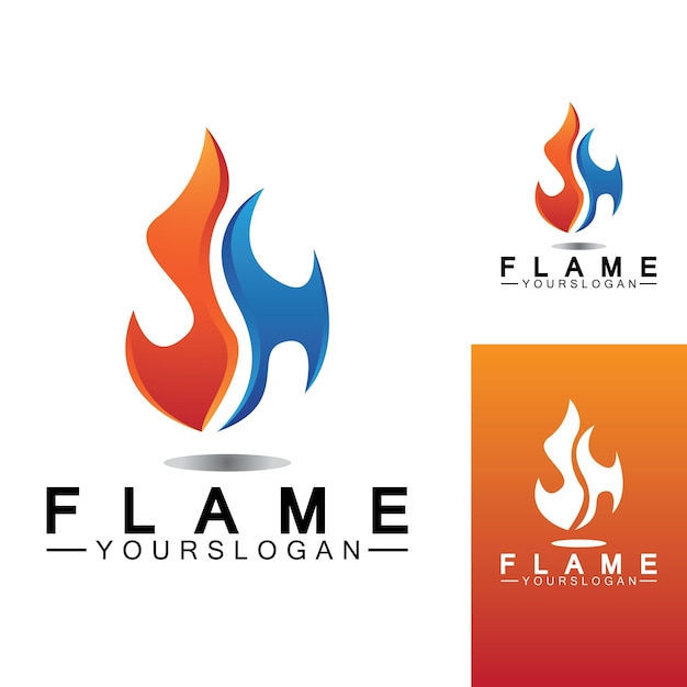 Шаблон векторного дизайна логотипа пламени огня