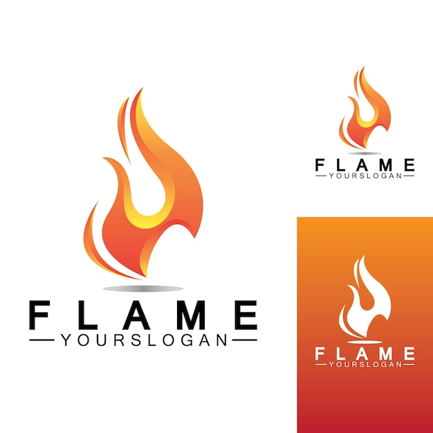 Шаблон векторного дизайна логотипа пламени огня