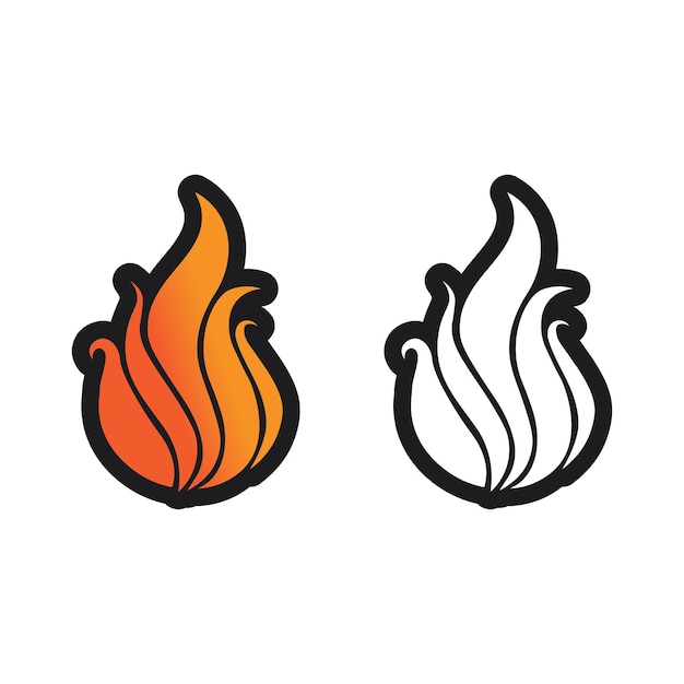 Fire flame logo icon vector design template