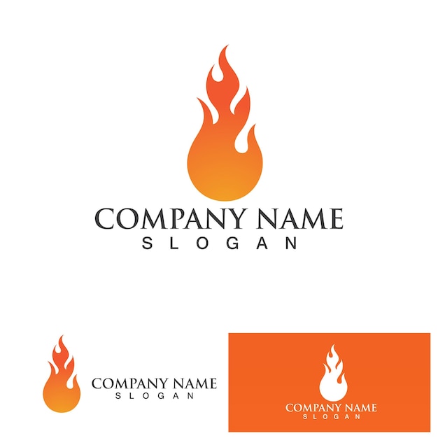 Fire flame logo icon vector design template