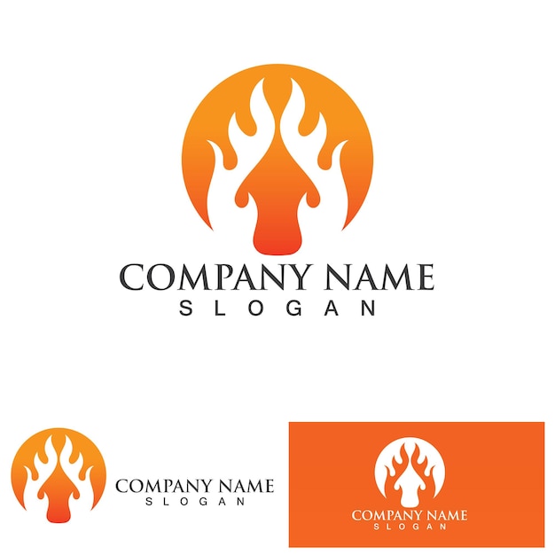 Fire flame logo icon vector design template