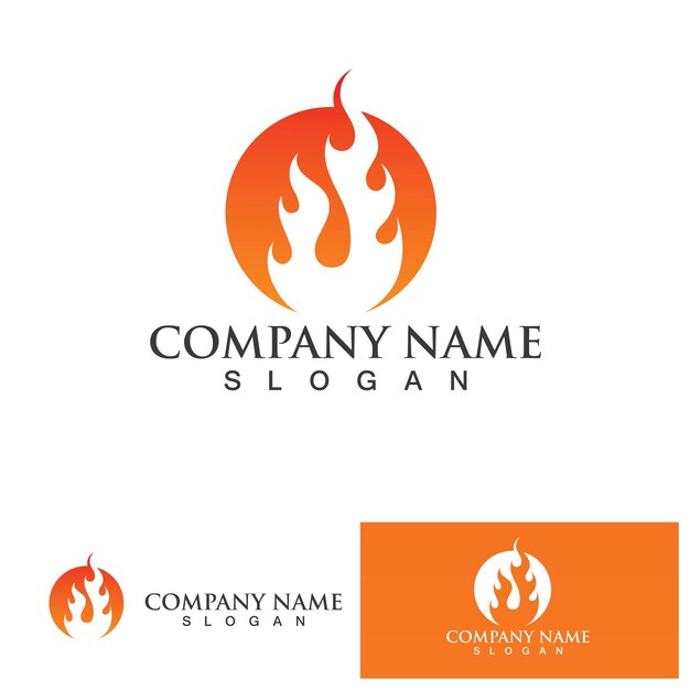 Fire flame logo icon vector design template