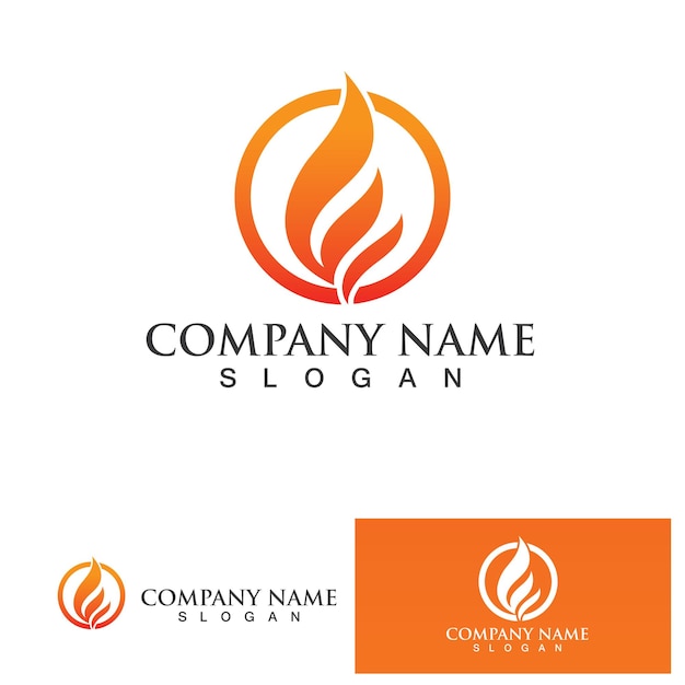 Fire flame logo icon vector design template