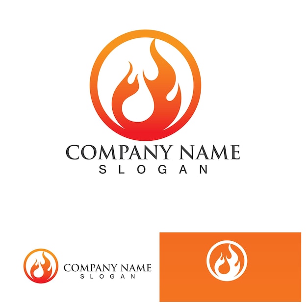 Fire flame logo icon vector design template