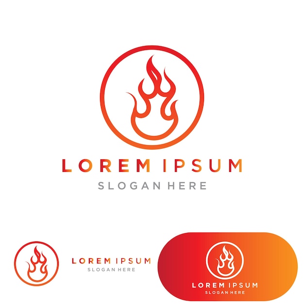 Fire flame logo icon vector design template