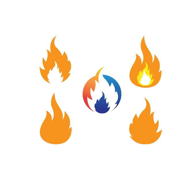 Fire flame logo icon vector illustration design template