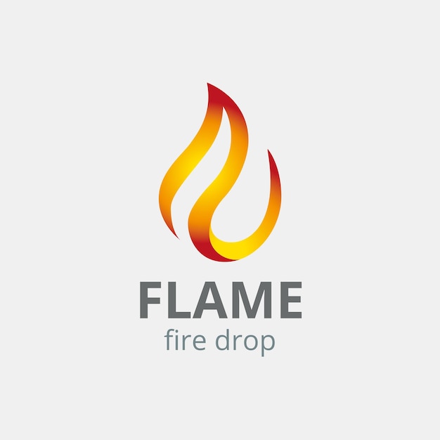 Logo di fiamma di fuoco isolato su bianco