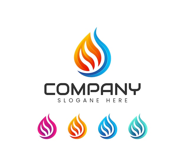 Fire Flame Logo ontwerp vector drop