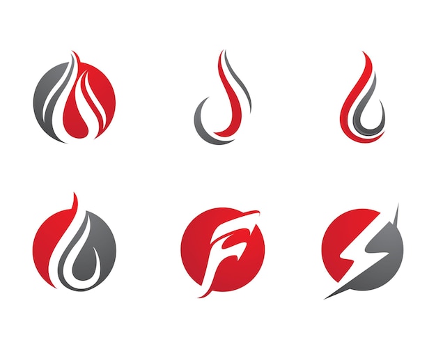 Огонь пламя логотип шаблон вектор значок нефть, газ и энергия логотип концепцию