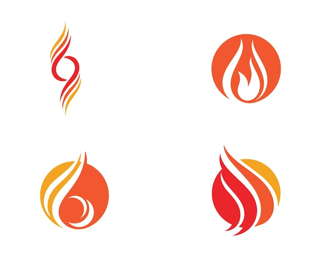 Fuoco fiamma logo template vettoriale