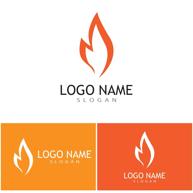 Progettazione del concetto di vettore del logo della fiamma del fuoco