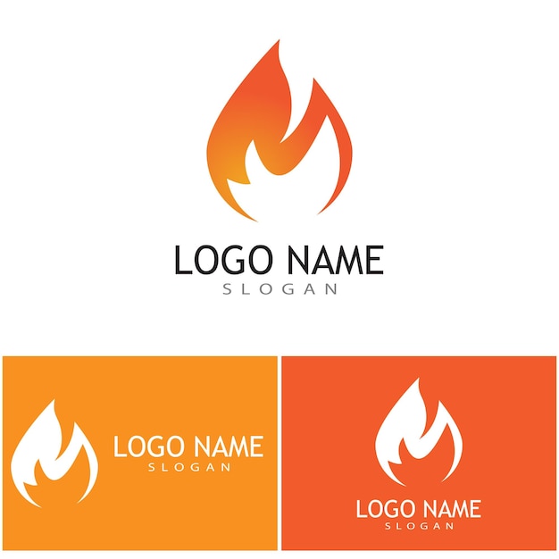 Progettazione del concetto di vettore del logo della fiamma del fuoco
