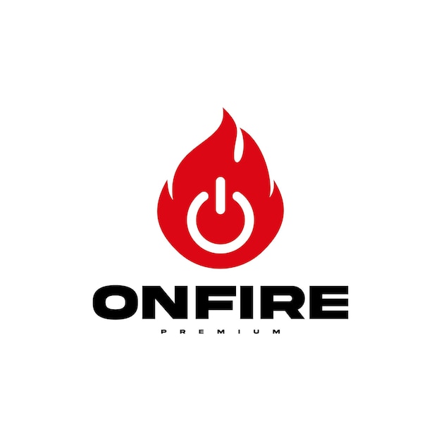 On fire flame logo vector icon illustration