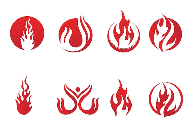 Modello di progettazione dell'illustrazione di vettore del logo della fiamma del fuoco