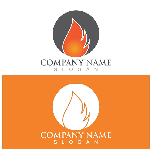 Fire flame logo and vector template