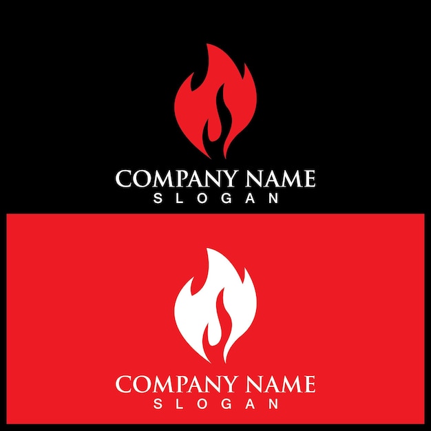 Fire flame logo and vector template