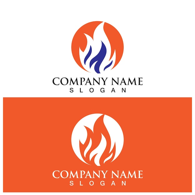 Fire flame logo and vector template