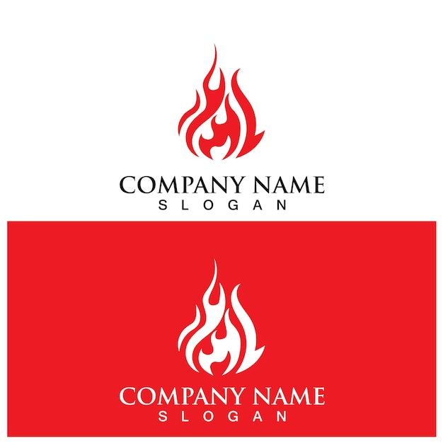 fire flame logo and vector template