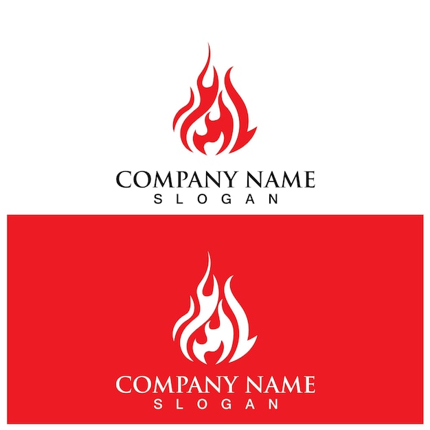 Fire flame logo and vector template