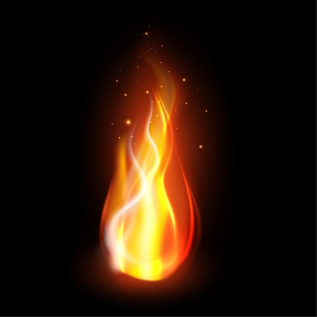 Fire flame realistic background isolated