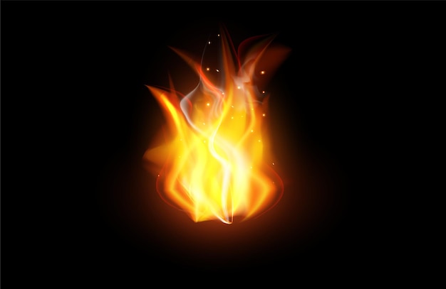 Fire flame realistic background isolated