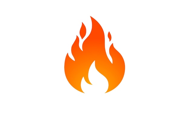 Fiamma di fuoco. fiamma rossa in stile astratto su sfondo bianco. fuoco piatto. grafica isolata di arte moderna. segno di fuoco. illustrazione vettoriale