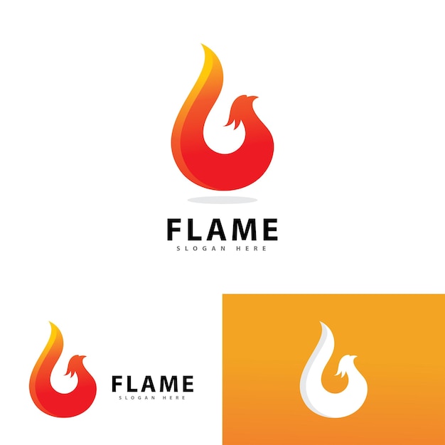 Modello di disegno di illustrazione vettoriale di fiamma di fuoco