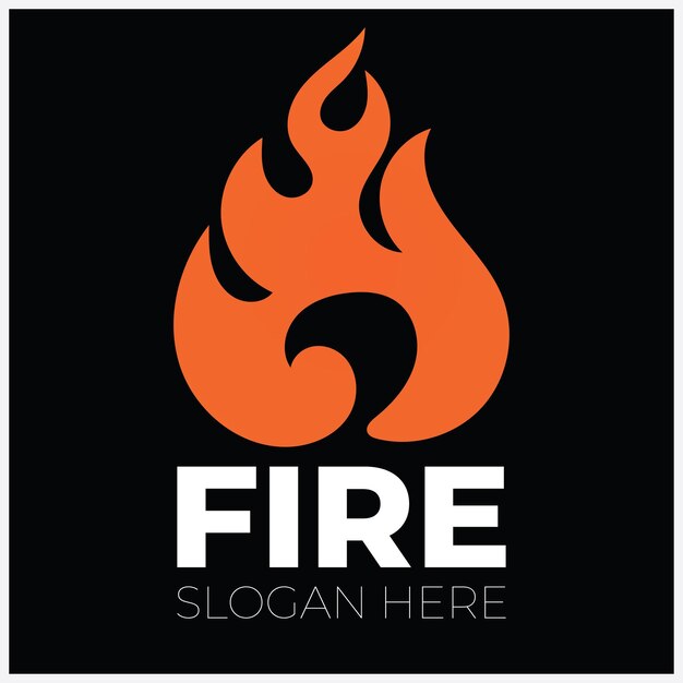 Fire flame vector logo design