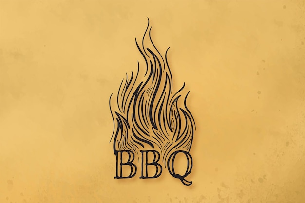 Fire flames, bbq logo design