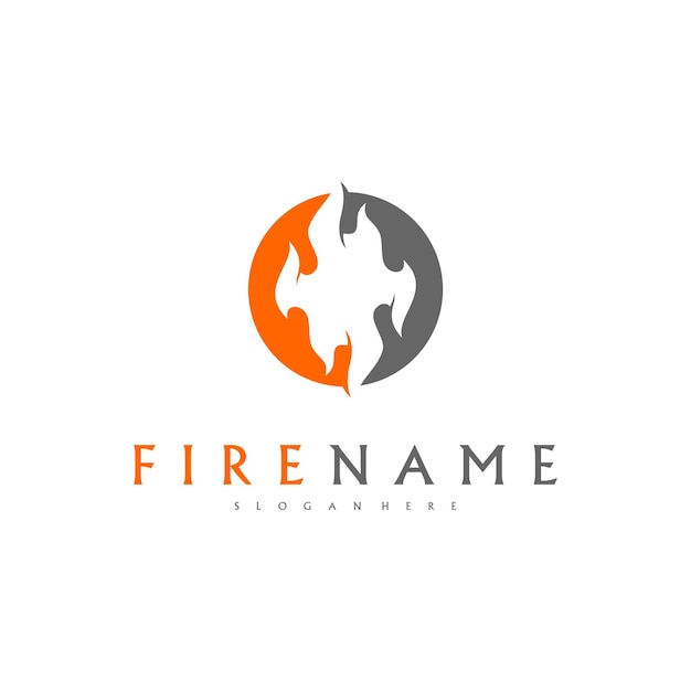 Fuoco fiamme fuoco logo design ispirazione icone vettoriali