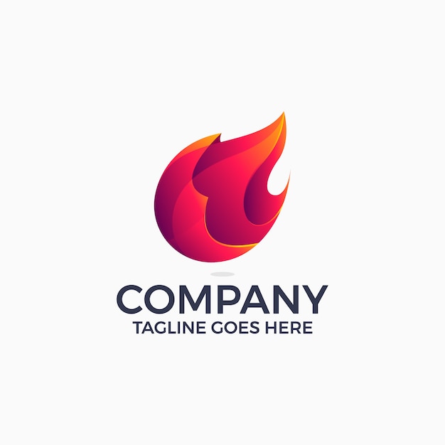 Шаблон дизайна логотипа градиента пламени огня