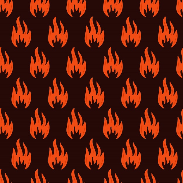 Vector fire flames seamless pattern. spurts of flame