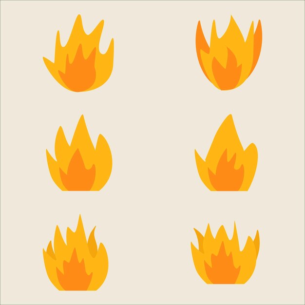 Vector fire flames set vector