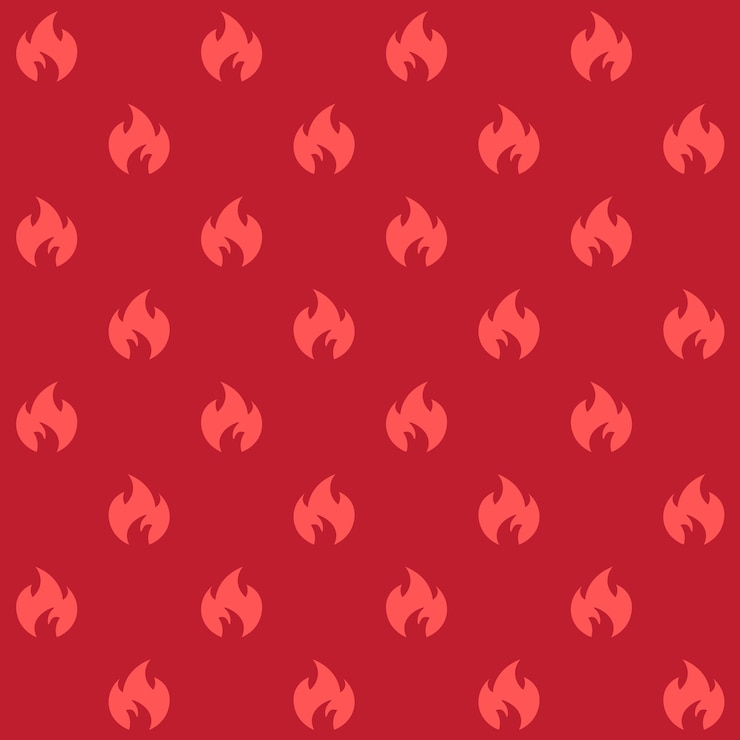 Vector fire and flames vector seamless pattern