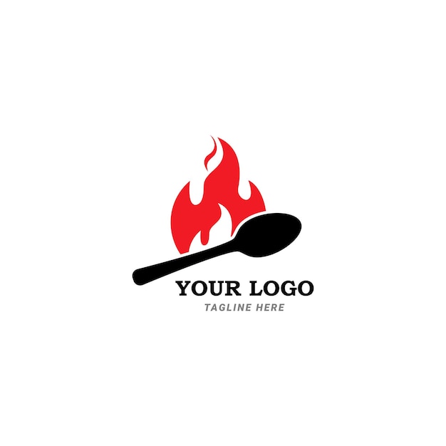 Fire Food logo template Hot Food Logo designs concept vector