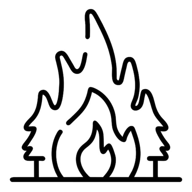 Vector fire in the forest pictogram