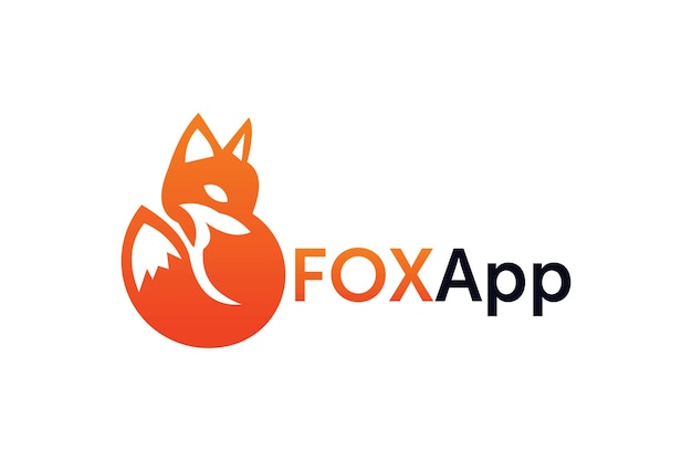Дизайн логотипа огненной лисы