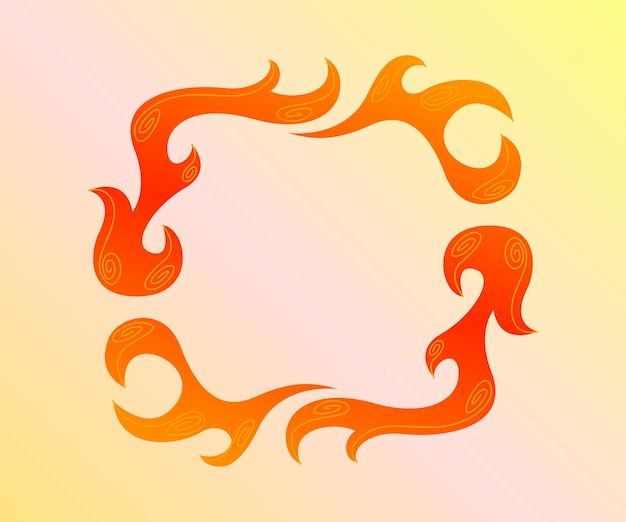 Vector fire frame, vector file fire illustration, illustration of a fire flames