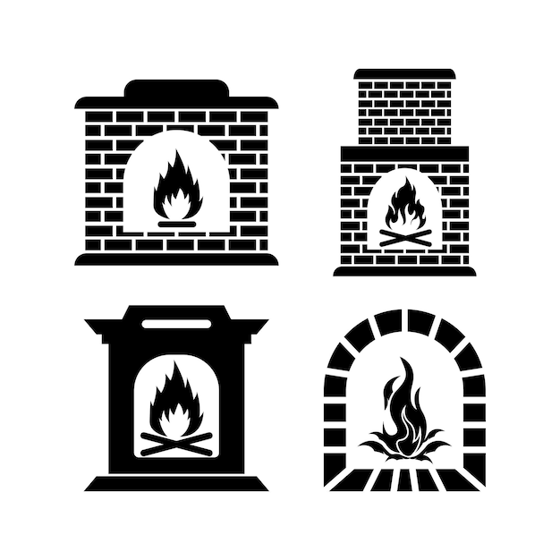 Fire furnace icon logo vector design template