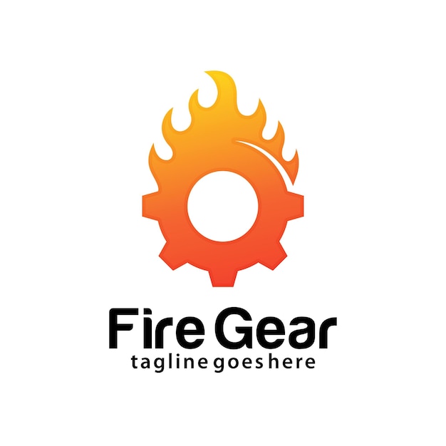 Fire Gear logo design template