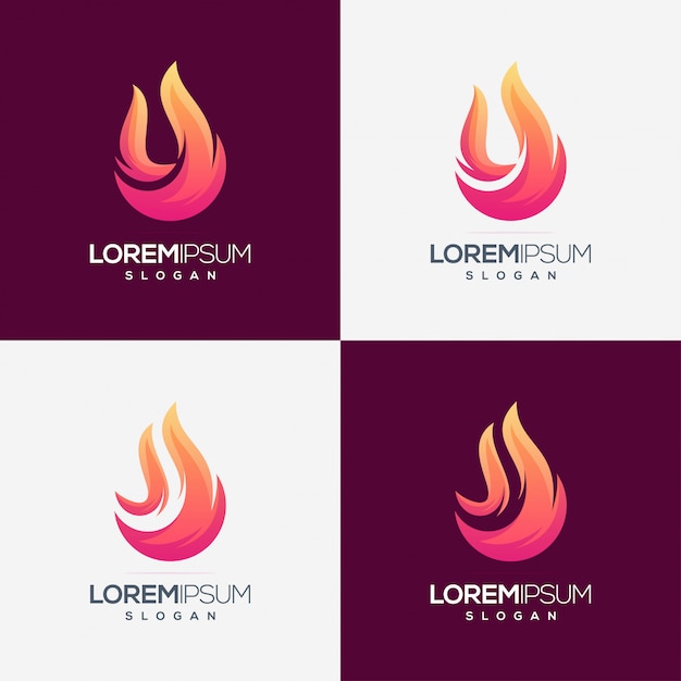 fire gradient logo design