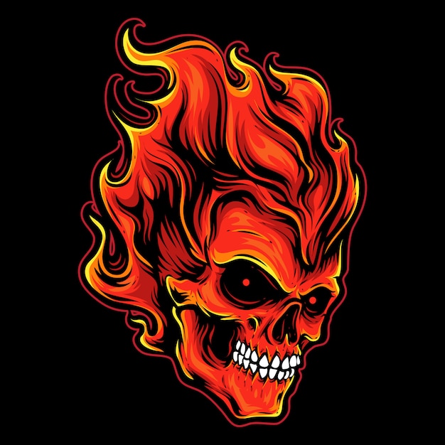 Fire head skull logo