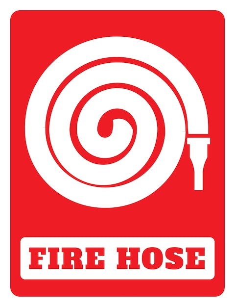 Икона катушки пожарного шланга на красном фоне рисунок с иллюстрацией Символ огненного шлангу