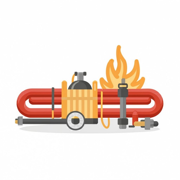 Vector fire hose vector illustration