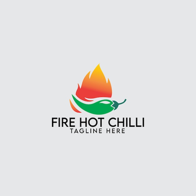 fire hot chili-logo, pittig eten-logo, minimalistisch en zakelijk logo-ontwerp in vectorsjabloon.