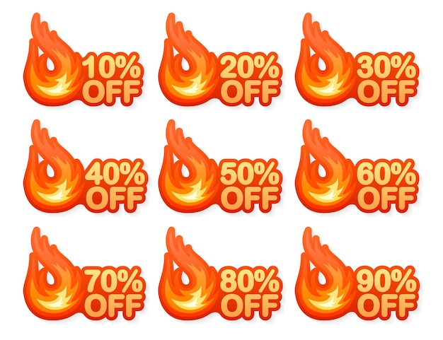 Fire hot sale Vector design element Red banner vector Special offer badge