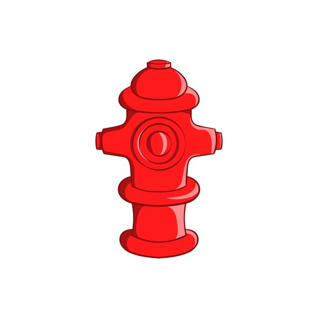 Икона пожарного гидранта в стиле мультфильма изолирована на белом фоне Символ оборудования