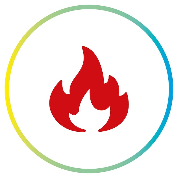 Vettore icona del fuoco fiamma brucia emoji creativa