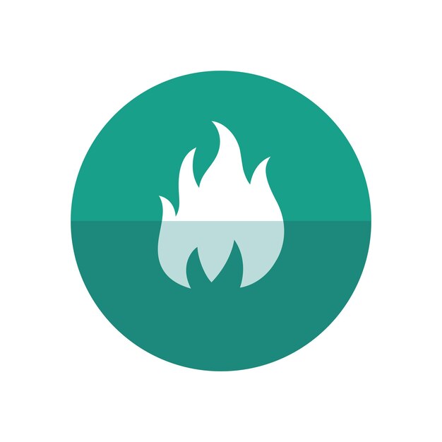 Vettore icona di fuoco in stile cerchio a colori piatti flame hot item business